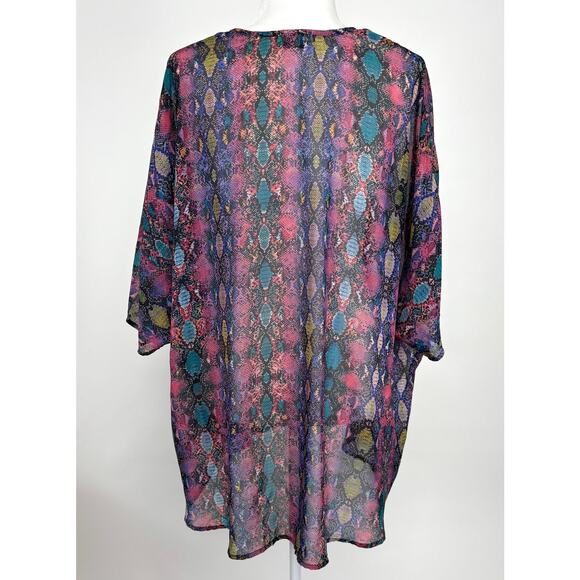 Show Me Your Mumu Oh My Boa Sheer V-Neck Shook Tunic Coverup Small Oversized - Picture 3 of 9